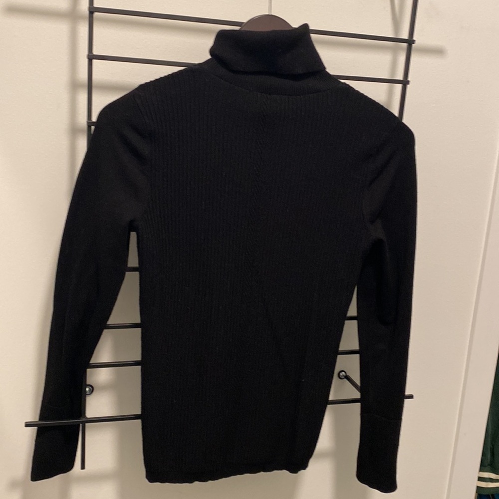 Whbm black ribbed turtle neck - Picture 5 of 6
